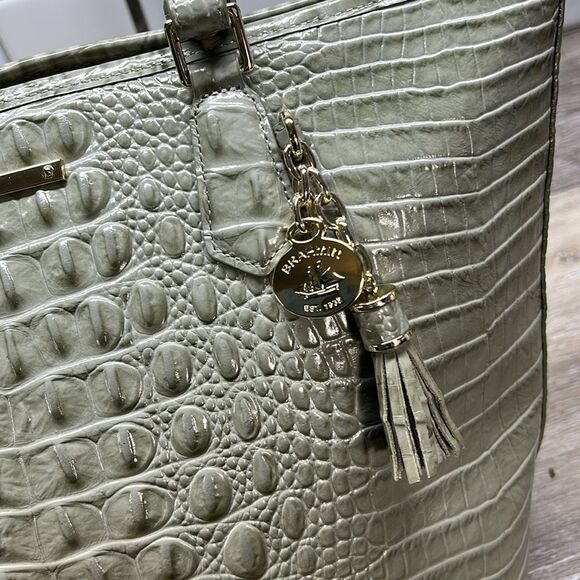 Brahmin Sea Glass Melbourne Medium Asher Leather Tote Shopper Travel RARE - Picture 11 of 13